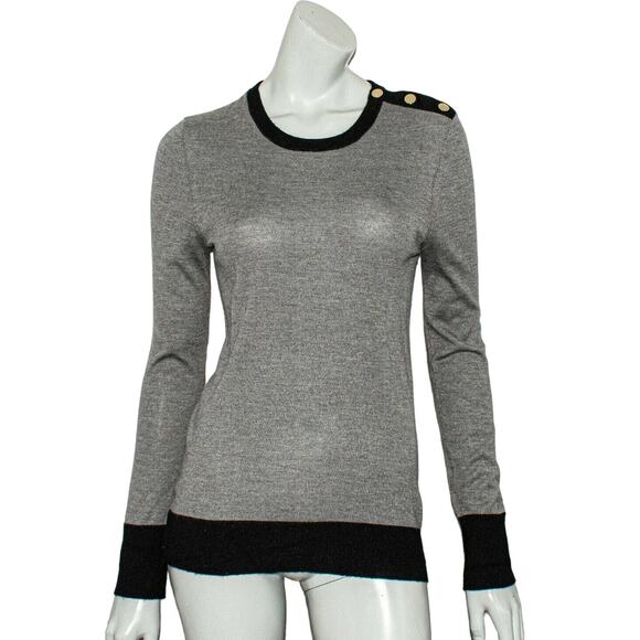 Equipment Femme Silk Cashmere Shoulder button Sweater Gray Sz Small - Picture 1 of 10